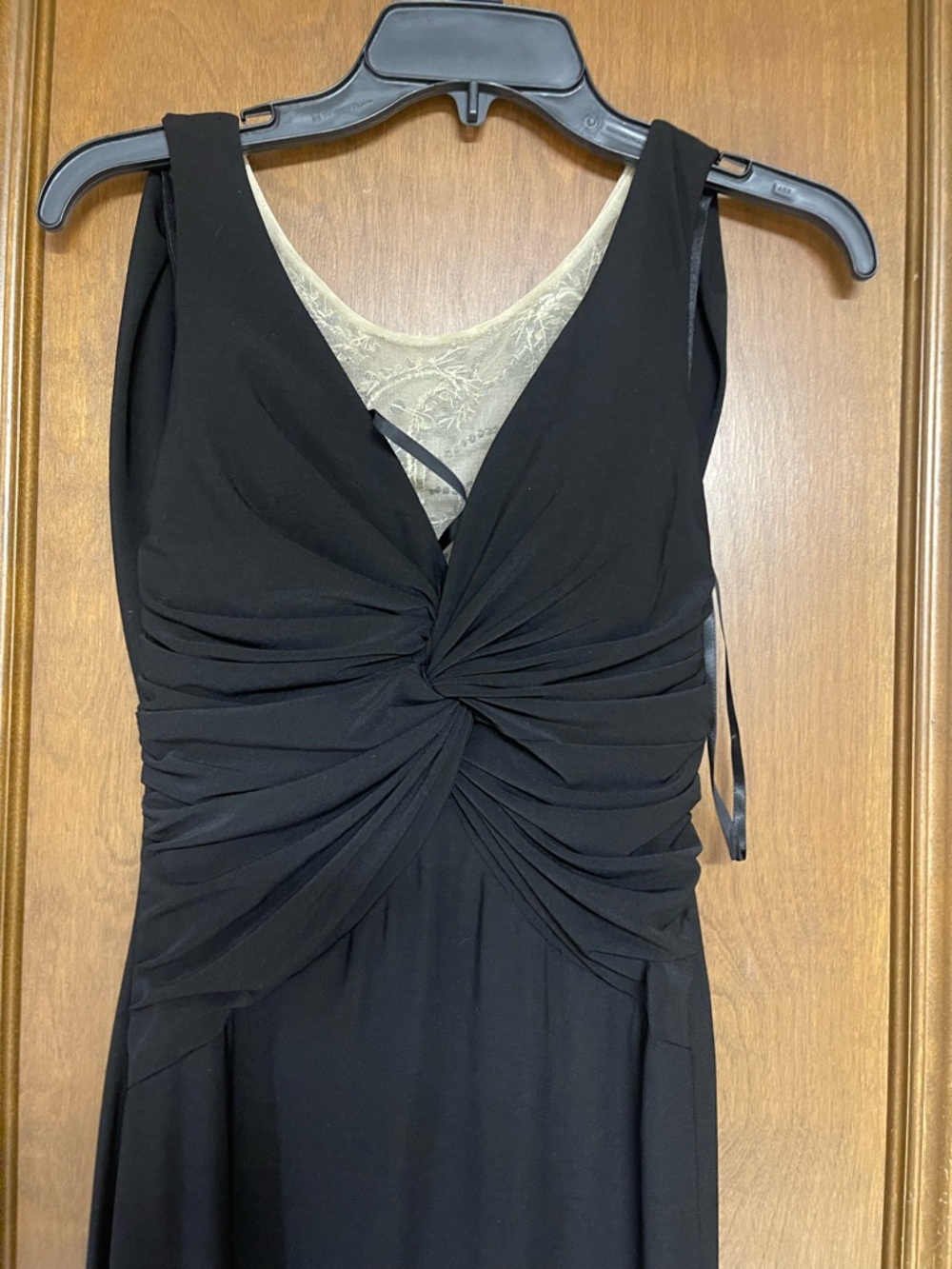 Black Maxi Dress with Embellished Ivory Back Panel - Picture 3 of 5
